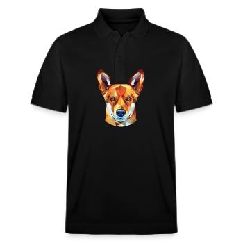 Dingo-Hunderasse Bunte Aquarell-Illustration - Stanley/Stella Unisex Bio-Poloshirt PREPSTER - Schwarz - Vorne - Roxy (174cm) & Andy (188cm)
