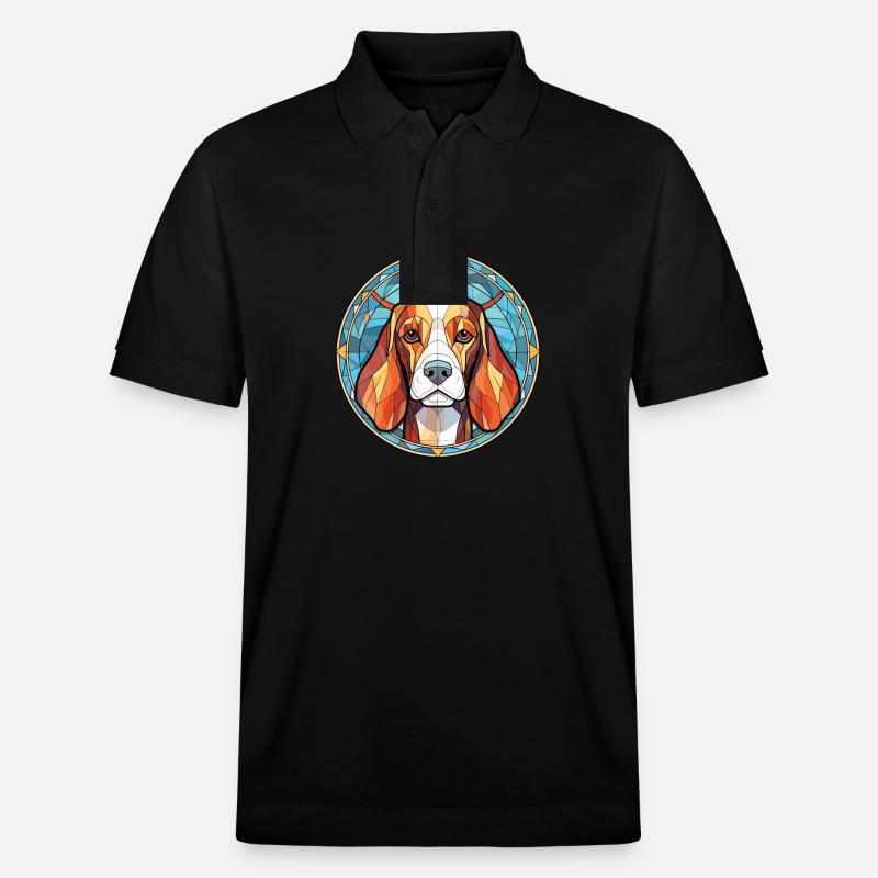 Beagle Hunderasse bunte Aquarell-Illustration - Stanley/Stella Unisex Bio-Poloshirt PREPSTER - Schwarz