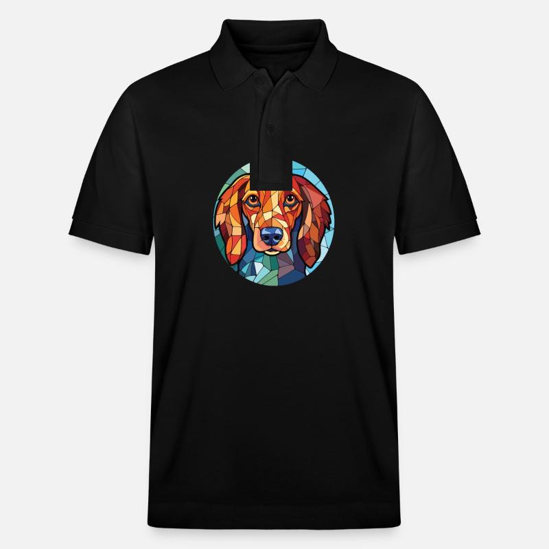 Westfälische Dachsbracke Hunderasse Aquarellglas - Stanley/Stella Unisex Bio-Poloshirt PREPSTER - Schwarz