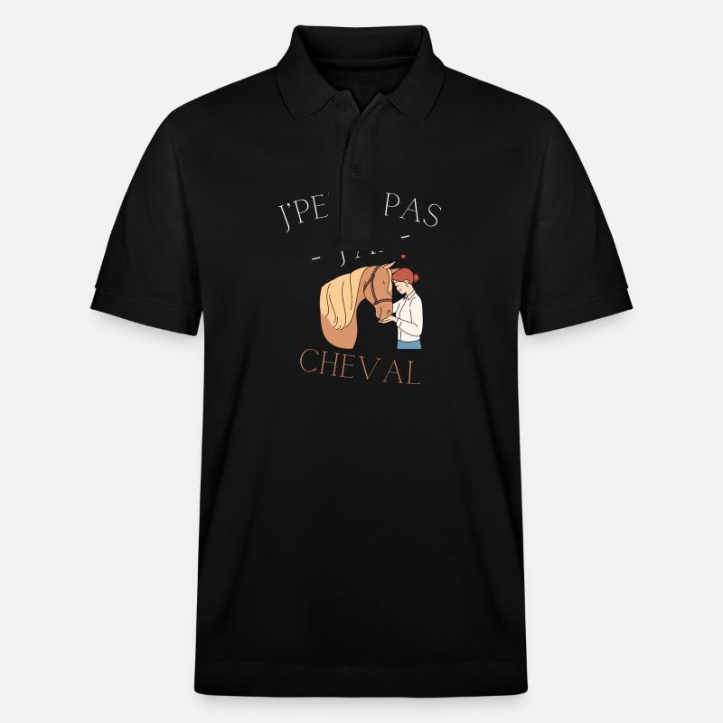 J'peux pas j'ai Cheval - Polo PREPSTER bio Stanley/Stella Unisexe - noir