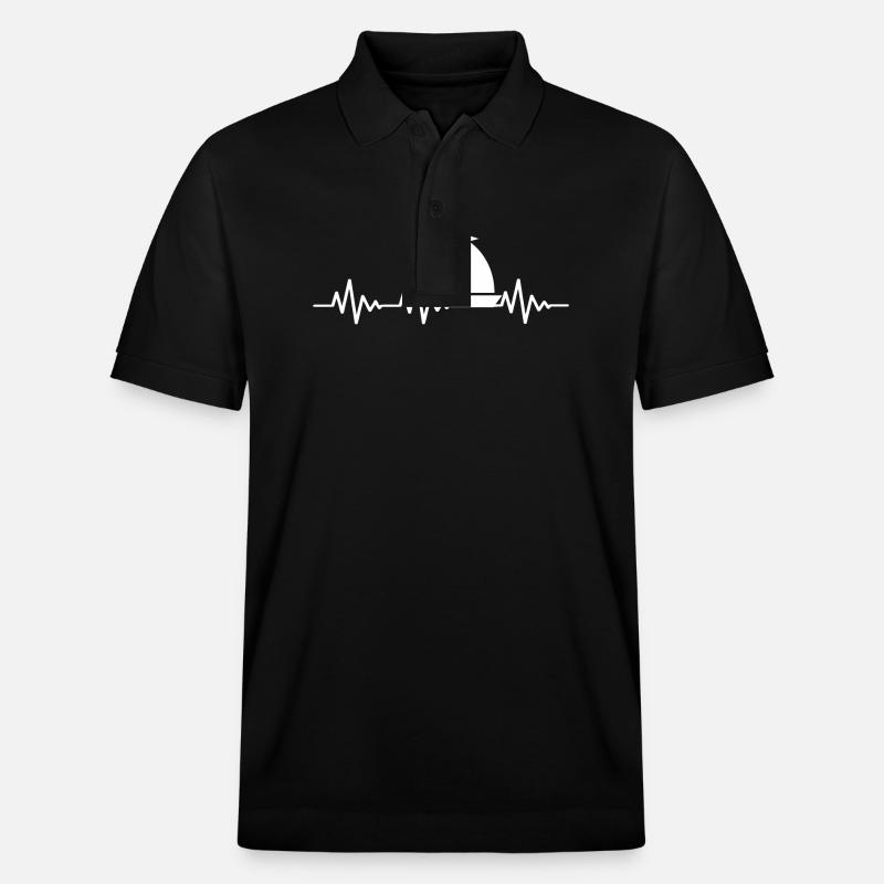 Électrocardiogramme Sailing Heartbeat Sailing - Polo PREPSTER bio Stanley/Stella Unisexe - noir