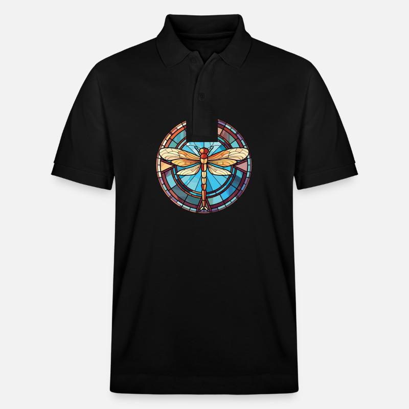 Libelle bunte Aquarell-Tierillustration - Stanley/Stella Unisex Bio-Poloshirt PREPSTER - Schwarz