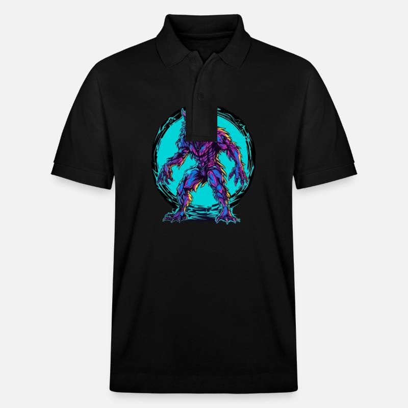 Loup-garou Halloween Wolf Wolf Pack - Polo PREPSTER bio Stanley/Stella Unisexe - noir