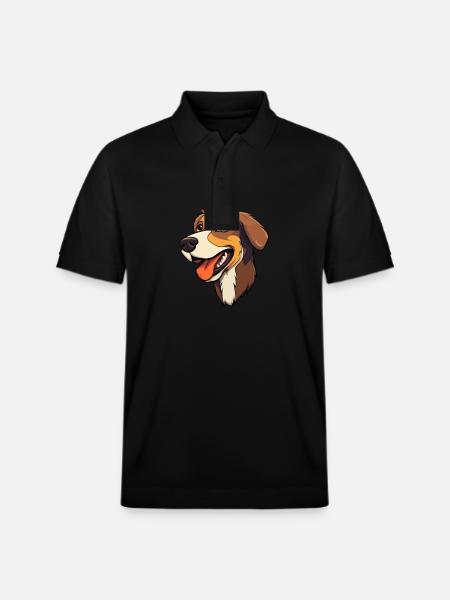 Laufhund Hunderasse Cartoon Kawaii Illustration - Stanley/Stella Unisex Bio-Poloshirt PREPSTER - Schwarz