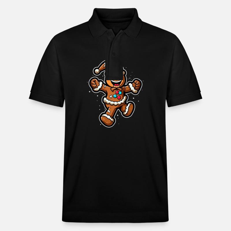 Lebkuchenmann - Weihnachtsmann Weihnachts Geschenk - Stanley/Stella Unisex Bio-Poloshirt PREPSTER - Schwarz