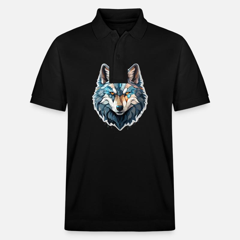 Wolf - Illustration - Stanley/Stella Unisex Bio-Poloshirt PREPSTER - Schwarz