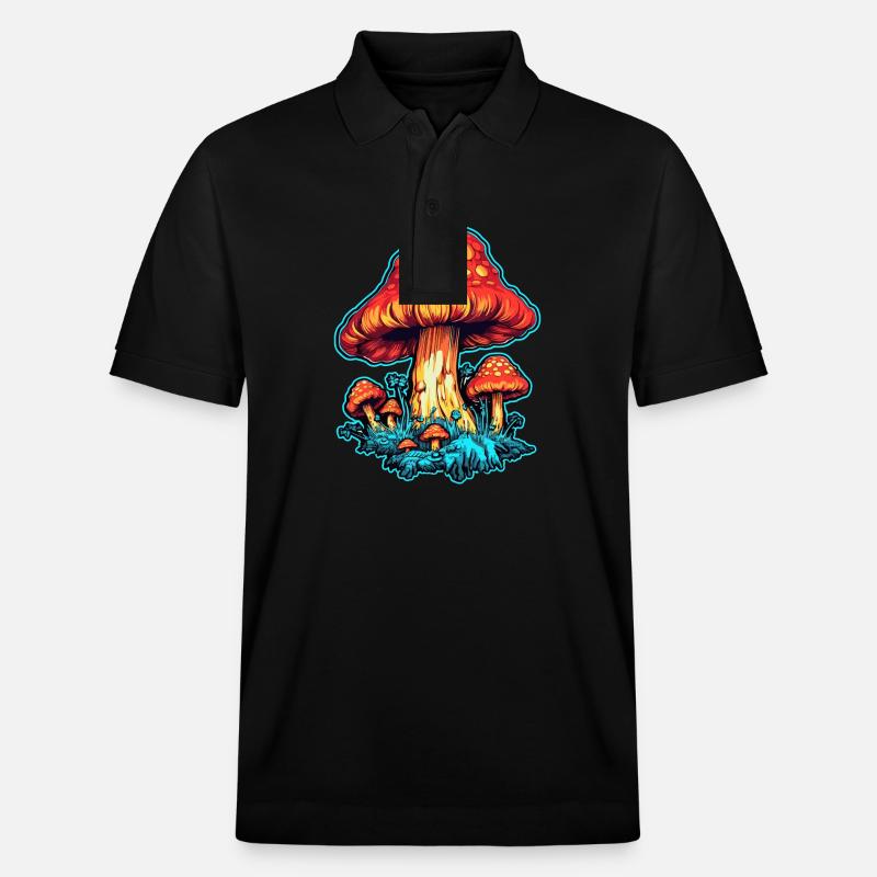 Toadstool Mushroom Mushroom Picker - Polo PREPSTER bio Stanley/Stella Unisexe - noir