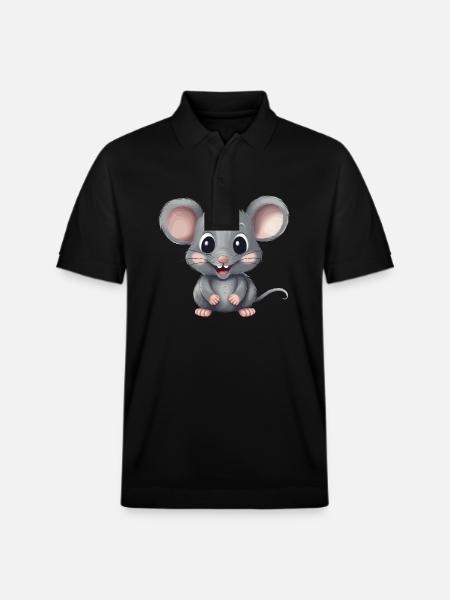 Sød mus til naturen gnaver elsker - Stanley/Stella PREPSTER økologisk unisex poloshirt - sort