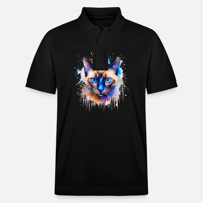 Siamkatze - Stanley/Stella Unisex Bio-Poloshirt PREPSTER - Schwarz