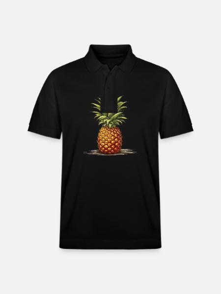 Pineapple - illustration - Stanley/Stella Unisex Organic Polo Shirt PREPSTER - black