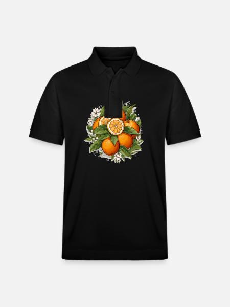Orange - Illustration - Stanley/Stella Unisex Organic Polo Shirt PREPSTER - black