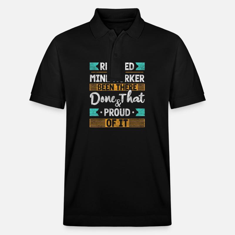 Mining, Worker, Coal - Stanley/Stella Unisex Organic Polo Shirt PREPSTER - black