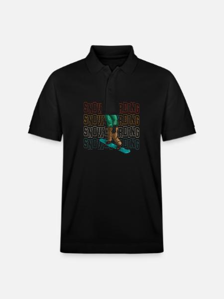 Snowboarder Snow Tailgrab Jump - Stanley/Stella Unisex Organic Polo Shirt PREPSTER - black