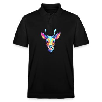 Antilope Aquarelle Colorée Dessin Animé Kawaii Animal - Polo PREPSTER bio Stanley/Stella Unisexe - noir - Devant - Roxy (174cm) & Andy (188cm)