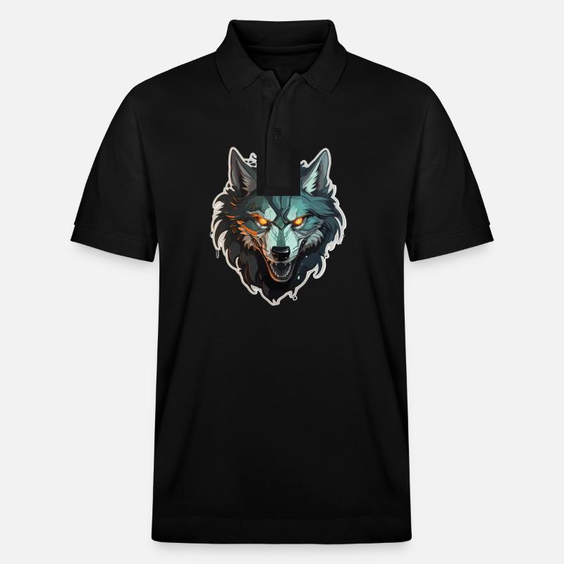 Wolf - Illustration - Stanley/Stella Unisex Bio-Poloshirt PREPSTER - Schwarz