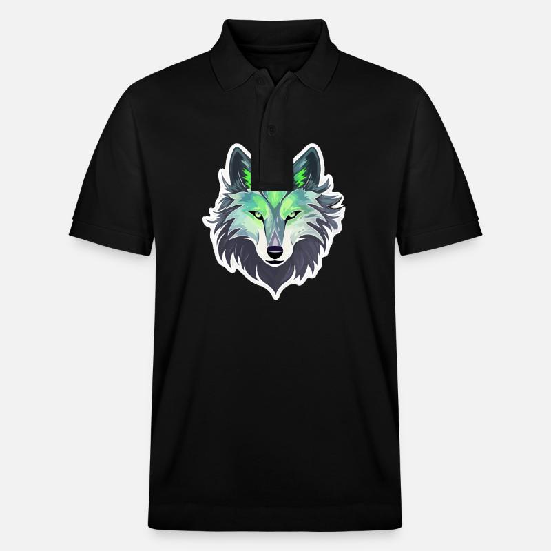 Wolf - Illustration - Stanley/Stella Unisex Bio-Poloshirt PREPSTER - Schwarz