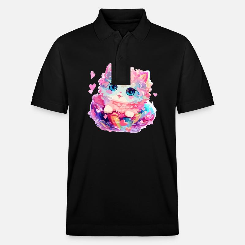Chat - illustration - Polo PREPSTER bio Stanley/Stella Unisexe - noir