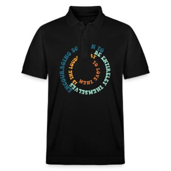Life Wisdom for Growth Mindset Inspirational Self - Stanley/Stella Unisex Bio-Poloshirt PREPSTER - Schwarz - Vorne - Roxy (174cm) & Andy (188cm)
