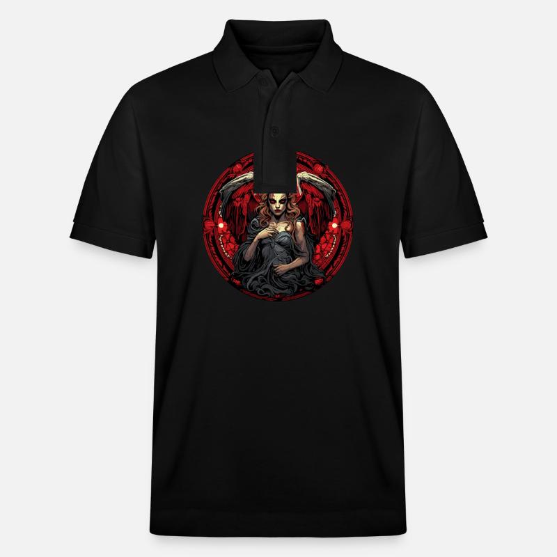Abstrait Diable Satan Squelette Démons - Polo PREPSTER bio Stanley/Stella Unisexe - noir