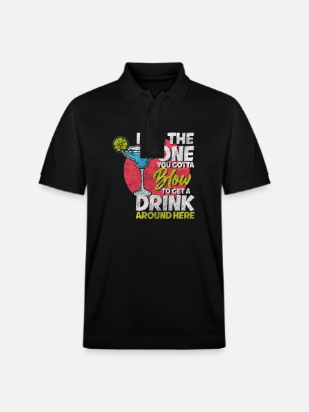 Bar Waiter Shaker Humor - Stanley/Stella Unisex Organic Polo Shirt PREPSTER - black