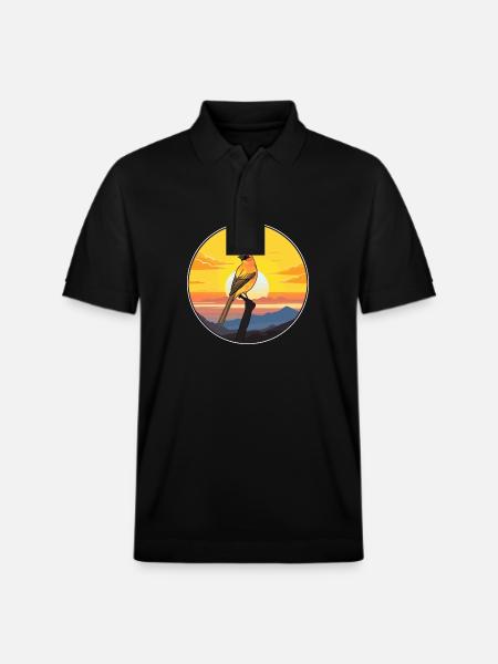 Kanarie Vogel Kleurrijke Aquarel Cartoon Kawaii Pet - Stanley/Stella uniseks bio poloshirt PREPSTER - zwart
