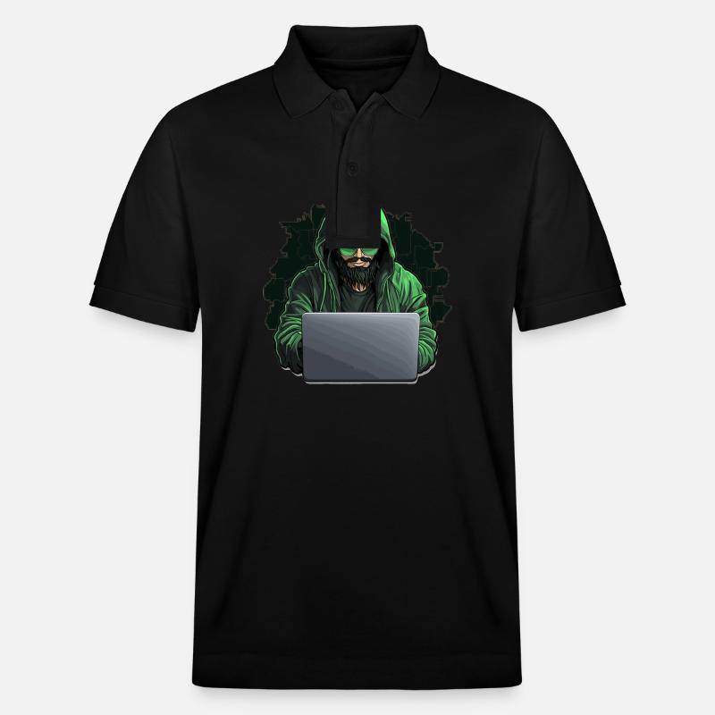 Hacker éthique - Illustration - Polo PREPSTER bio Stanley/Stella Unisexe - noir