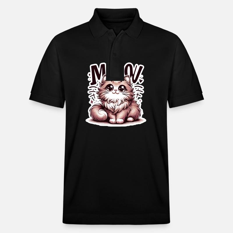 Miaou - Illustration de chat - Polo PREPSTER bio Stanley/Stella Unisexe - noir