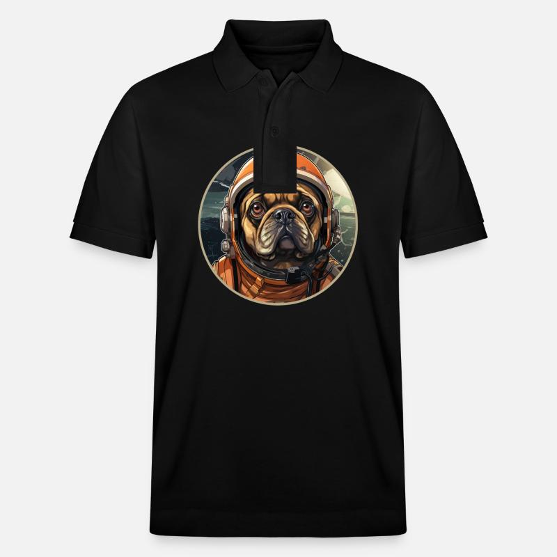 Mops Austronaut - Stanley/Stella Unisex Bio-Poloshirt PREPSTER - Schwarz