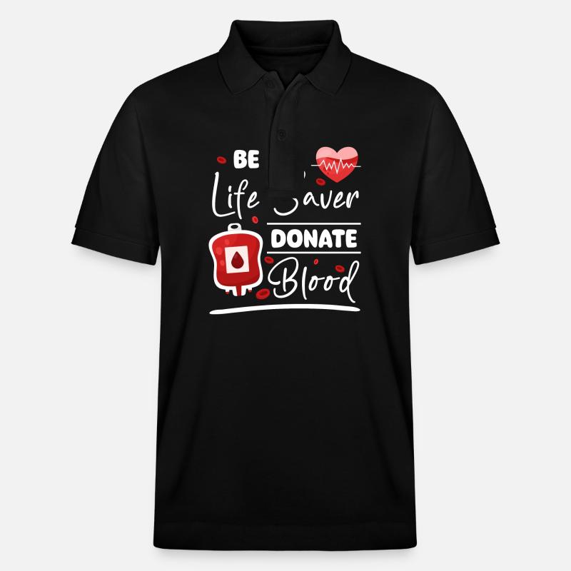 Blutspender Blut Blutgruppe - Stanley/Stella Unisex Bio-Poloshirt PREPSTER - Schwarz