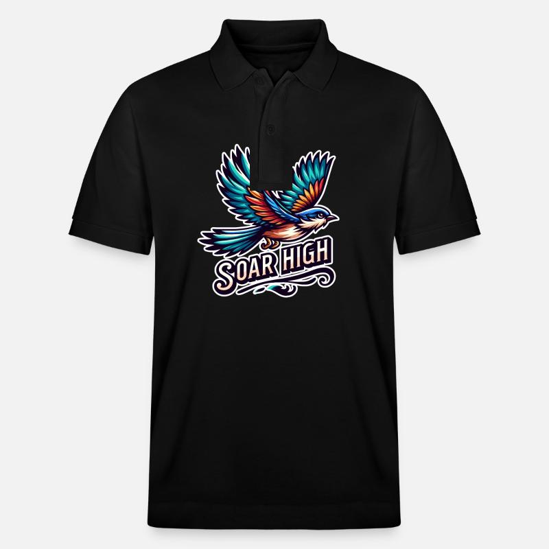 Soar High - illustration d'oiseau - Polo PREPSTER bio Stanley/Stella Unisexe - noir