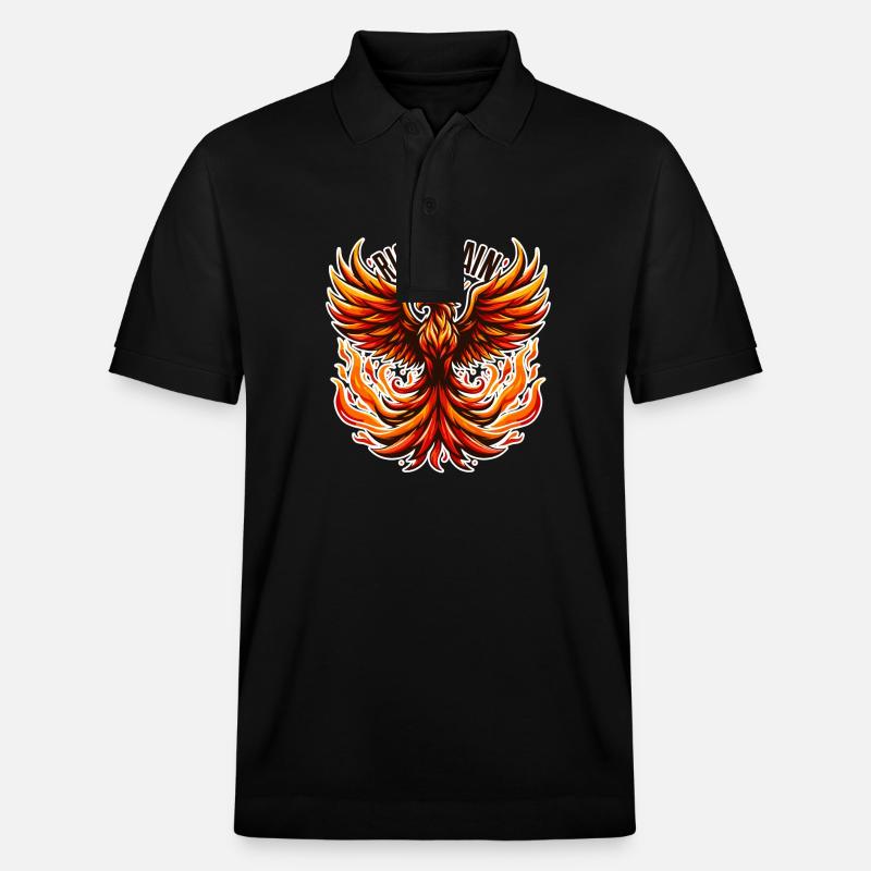 Rise Again - Phönix Illustration - Stanley/Stella Unisex Bio-Poloshirt PREPSTER - Schwarz