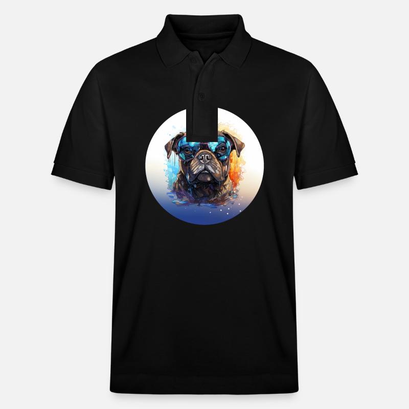 Mops mit Sonnenbrille - Stanley/Stella Unisex Bio-Poloshirt PREPSTER - Schwarz
