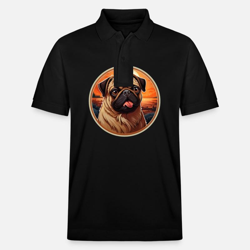 Tête de carlin fidèle - Polo PREPSTER bio Stanley/Stella Unisexe - noir