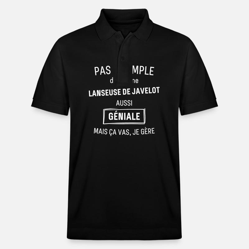 Lanceuse de Javelot GÉNIALE - Polo PREPSTER bio Stanley/Stella Unisexe - noir