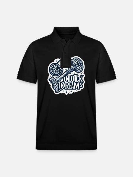 Unlock Dreams - Key Illustration - Stanley/Stella Unisex Organic Polo Shirt PREPSTER - black