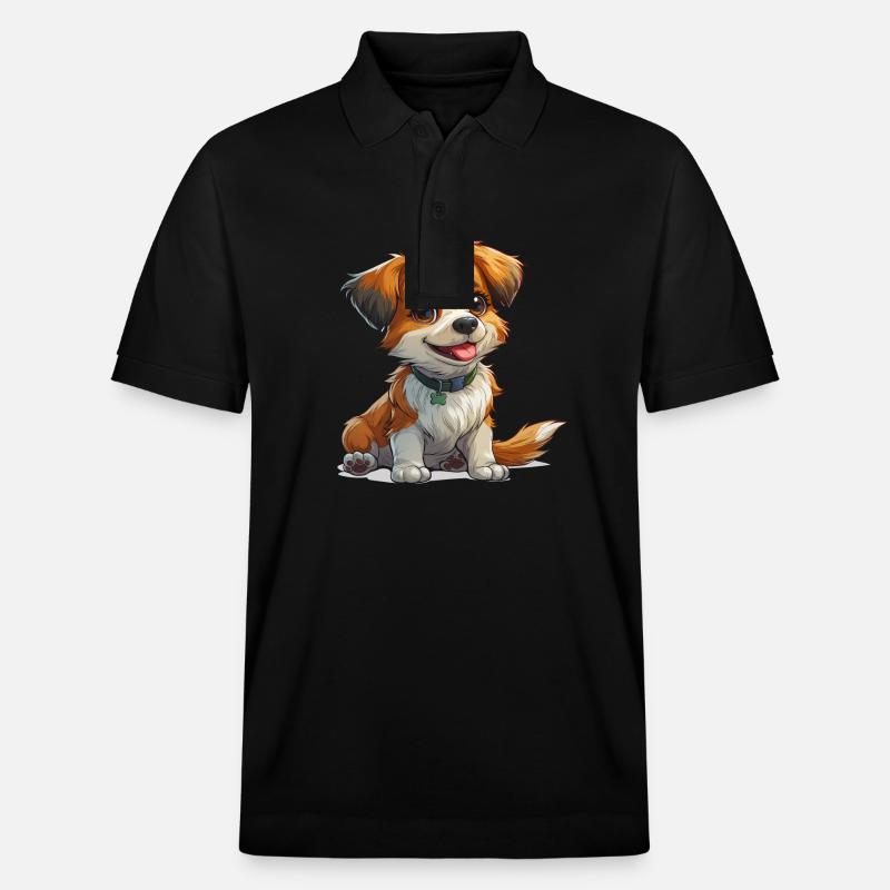 Niedlicher kleiner Hund - Stanley/Stella Unisex Bio-Poloshirt PREPSTER - Schwarz