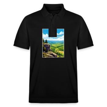 Parc National des Cévennes France Antibes Souvenir - Polo PREPSTER bio Stanley/Stella Unisexe - noir - Devant - Roxy (174cm) & Andy (188cm)