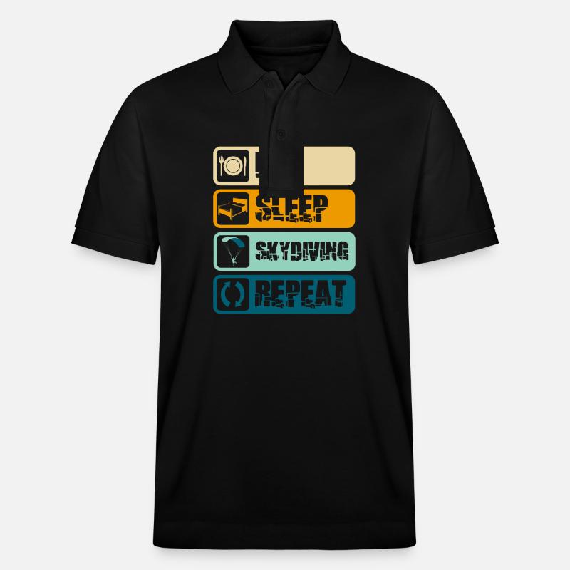 Skydiving Sky Freefall - Stanley/Stella Unisex Organic Polo Shirt PREPSTER - black