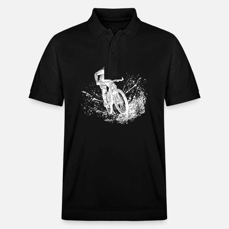 VTT Mud Splash Downhill - Polo PREPSTER bio Stanley/Stella Unisexe - noir