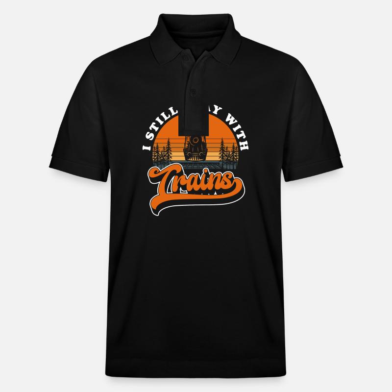 Eisenbahn Abfahrt Modelleisenbahn - Stanley/Stella Unisex Bio-Poloshirt PREPSTER - Schwarz