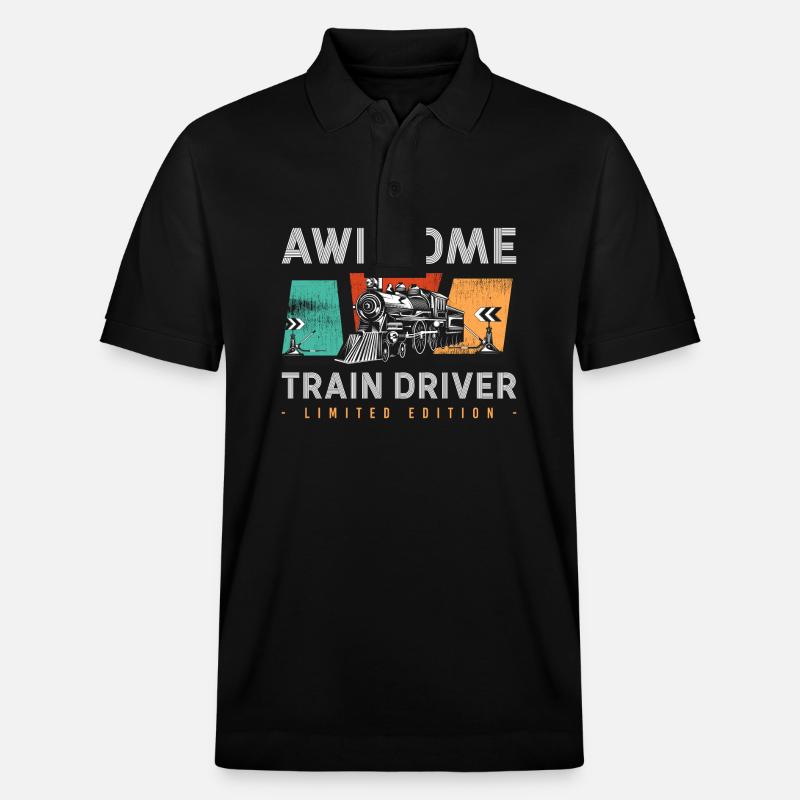 Zugführer Eisenbahner Beruf Bahnhof - Stanley/Stella Unisex Bio-Poloshirt PREPSTER - Schwarz