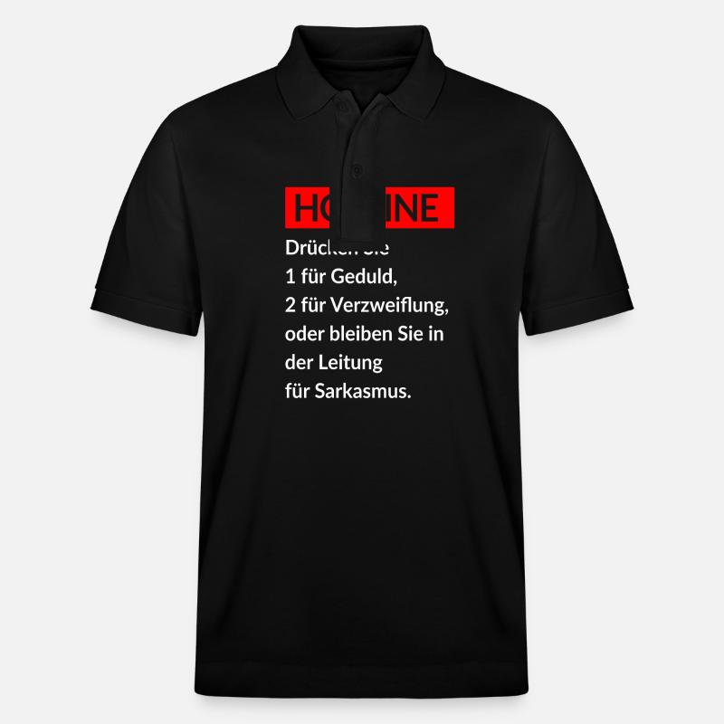 Spruch Hotline - Stanley/Stella Unisex Bio-Poloshirt PREPSTER - Schwarz