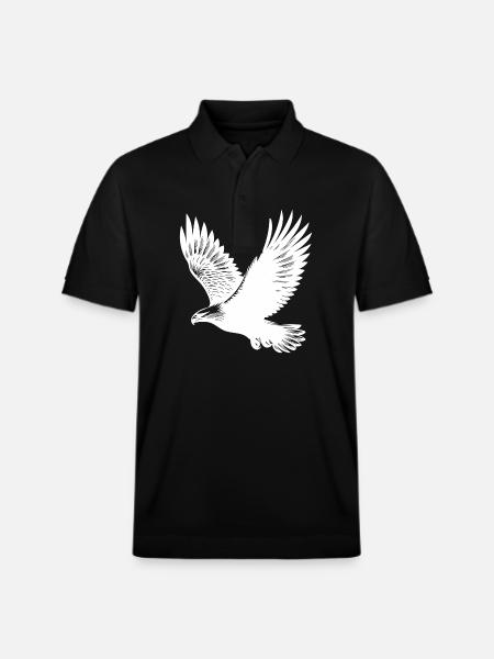 Elegant eagle on huge wings - Stanley/Stella Unisex Organic Polo Shirt PREPSTER - black
