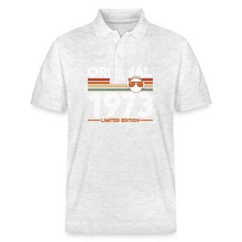 1973 - Stanley/Stella Unisex Bio-Poloshirt PREPSTER - Weiß meliert - Vorne - Roxy (174cm) & Andy (188cm)