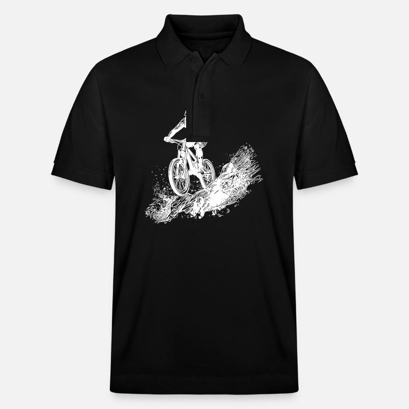 Radfahrer Schlamm Berg Abfahrt - Stanley/Stella Unisex Bio-Poloshirt PREPSTER - Schwarz