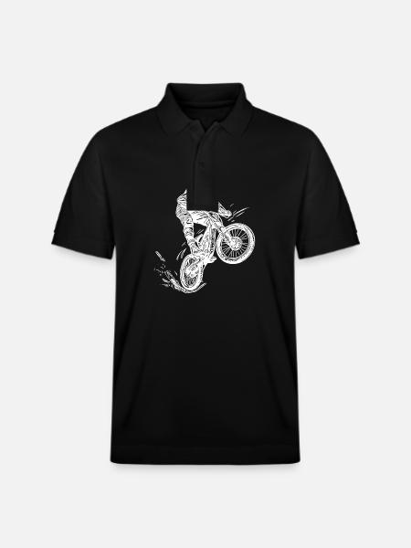 Cooler Radfahrer Mountainbiker - Stanley/Stella Unisex Bio-Poloshirt PREPSTER - Schwarz