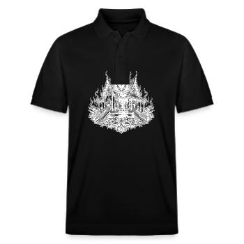 Thailand Temple Asian Architecture - Stanley/Stella Unisex Organic Polo Shirt PREPSTER - black - Front - Roxy (174cm) & Andy (188cm)