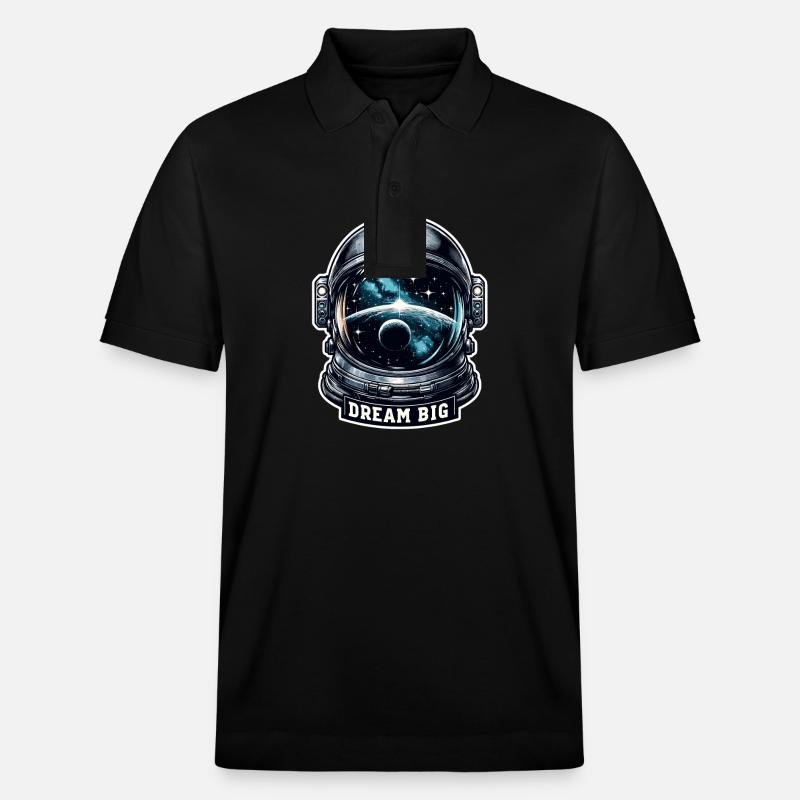 Dream Big - Astronaut Illustration - Stanley/Stella Unisex Bio-Poloshirt PREPSTER - Schwarz