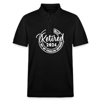 Officiellement retraité en 2024 Ce n’est plus mon problème - Polo PREPSTER bio Stanley/Stella Unisexe - noir - Devant - Roxy (174cm) & Andy (188cm)