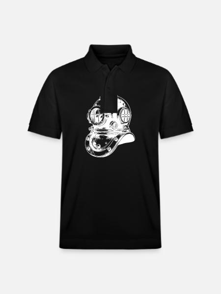 Historischer Antiker Taucherhelm - Stanley/Stella Unisex Bio-Poloshirt PREPSTER - Schwarz
